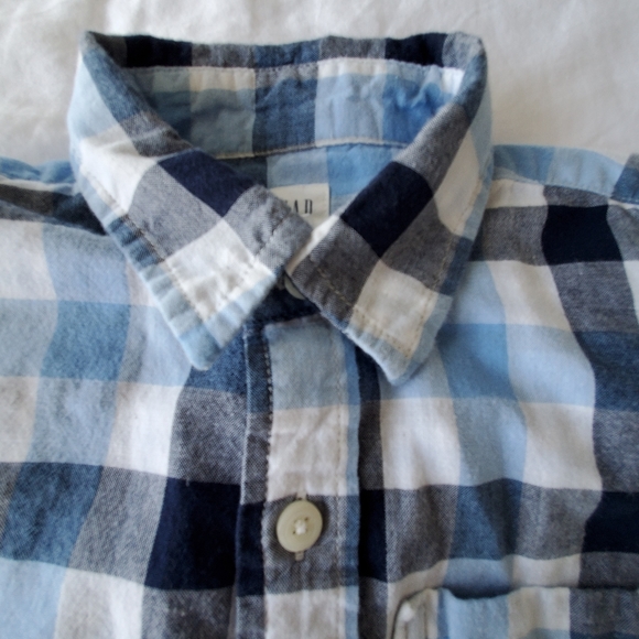 Gap Kids Button-Down Checkered Long Sleeve, Boys, Size M (8) - Picture 7 of 11